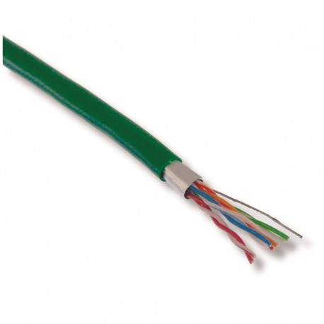 CABLE 4 PAIRES CAT6 MULTIBRINS VERT FTP  /100m